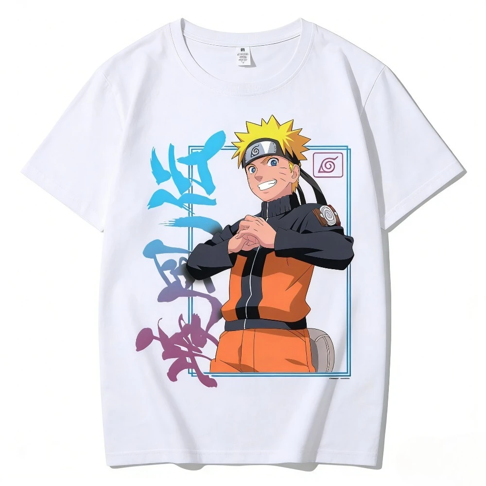 Camiseta de Algodón con Logo del Equipo Naruto de Naruto Shippuden, Nueva Colección Verano 2026, Camiseta con Estampado de Anime Naruto