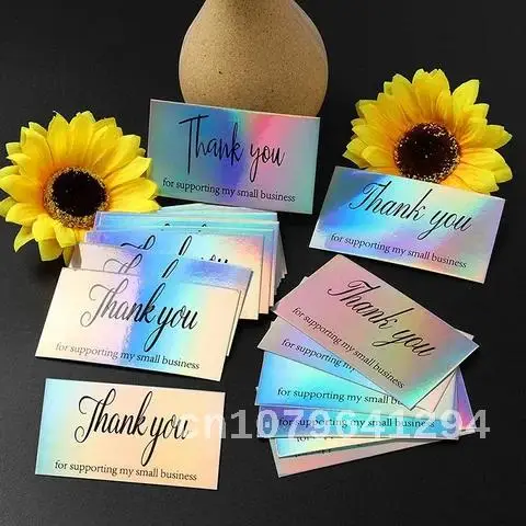 50pcs Business Cards for Your Order Thank You Thanks Greeting Card for Small Business Wedding Party Christmas Gift Decorations