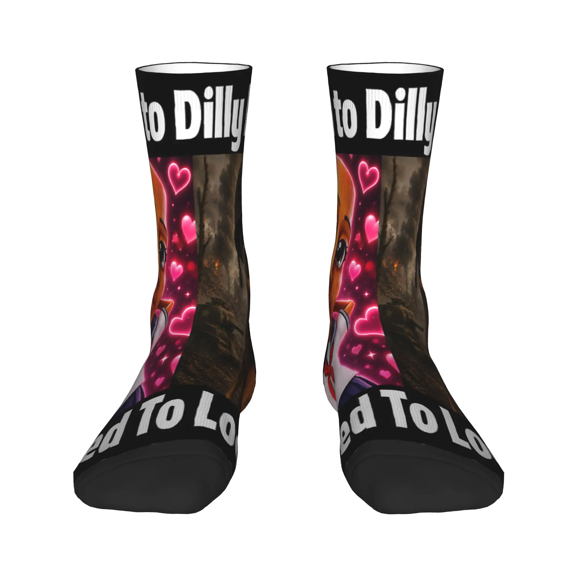 Men Socks Born to Dilly Dally Forced to Lock in Tung Tung Sahur Meme  Stockings Anti Socks Autumn Trendy Running Sports Socks