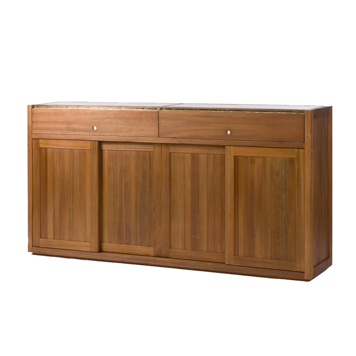 

#Living Room Sliding Door Storage Cabinet with Modern Minimalist Design African Teak Furniture for Home & Hotel Use