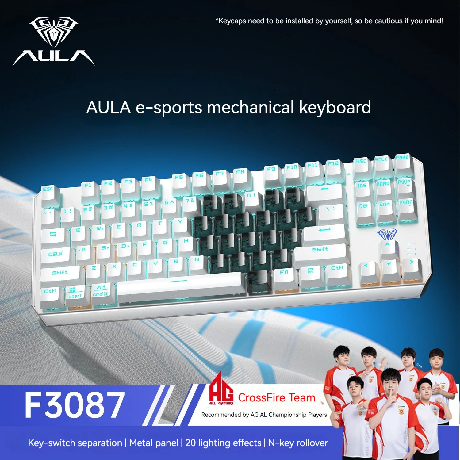 AULA F3087 Pro/F3087 Mechanical Keyboard Backlight Wired Custom  Full Key No Punch for PC Laptop Office E-Sport Gaming Keyboard