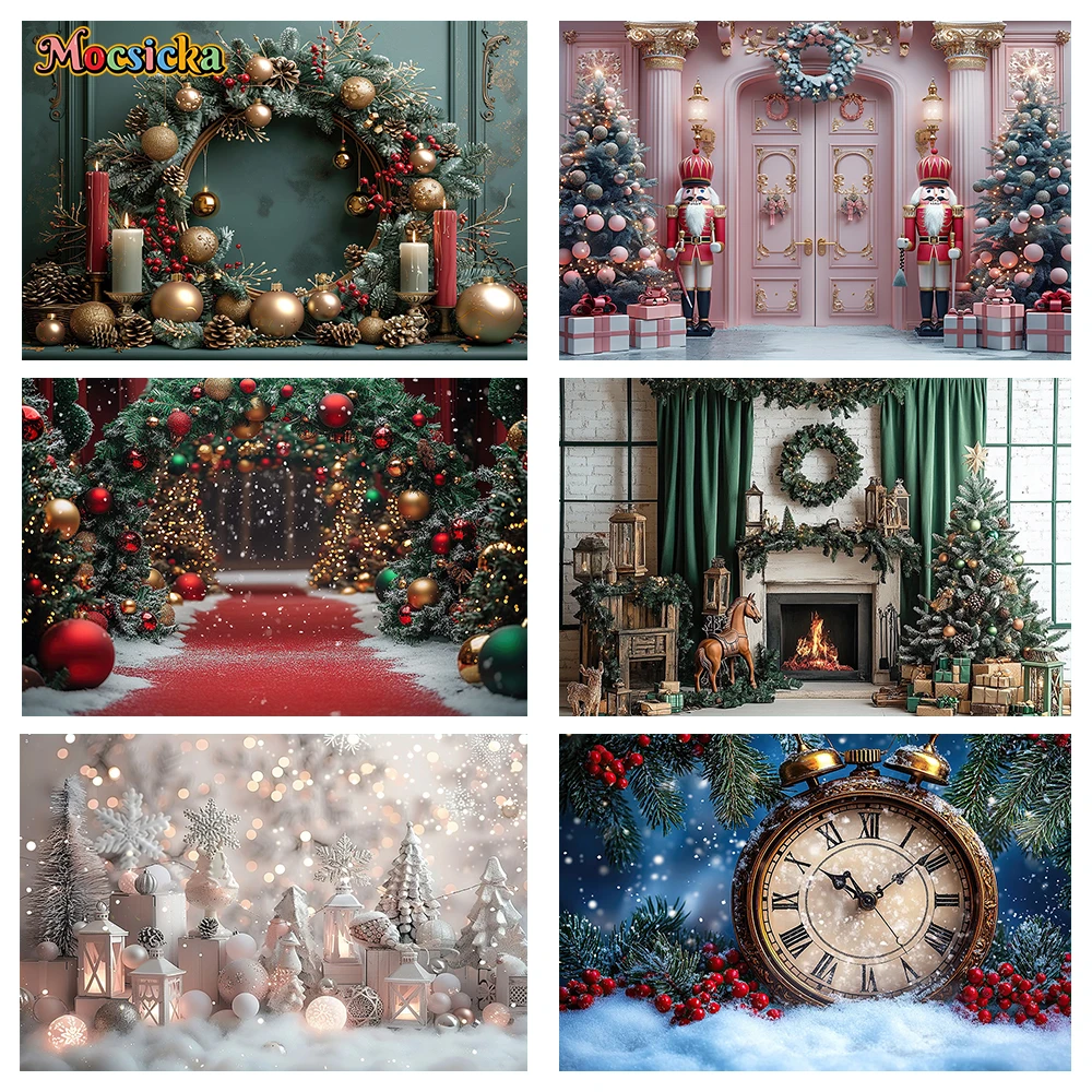 

Mocsicka Winter Photography Background Christmas Tree Decoration Festival Party Family Children Portrait Photo Background Studio