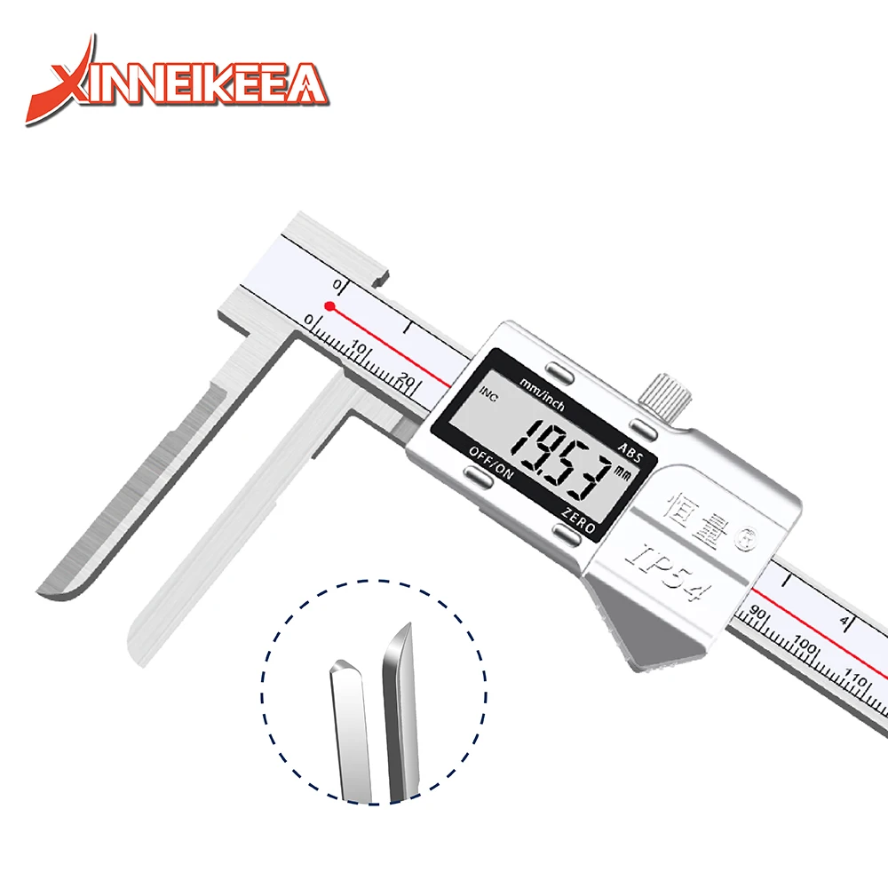 High Precision Long Jaw Inner Diameter Digital Display Caliper 150mm 200mm 300mm 4CR13 Non Standard Calipers Industrial Grade