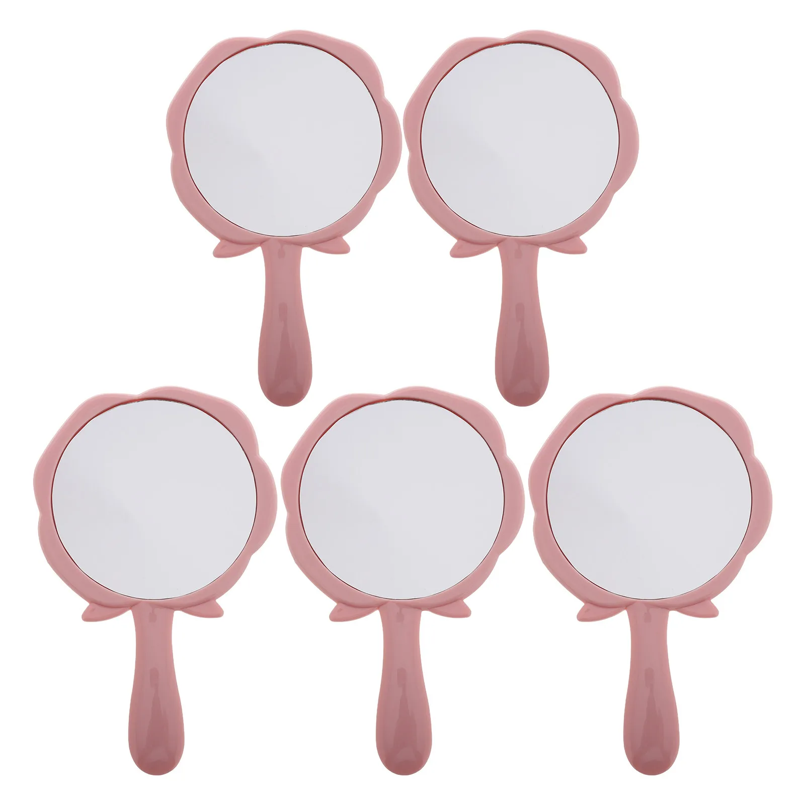 5Pcs Romantic Rose Pattern Portable Makeup Mirror for Hd Surface Compact Handheld Mirror Purse Travel Vanity Essential