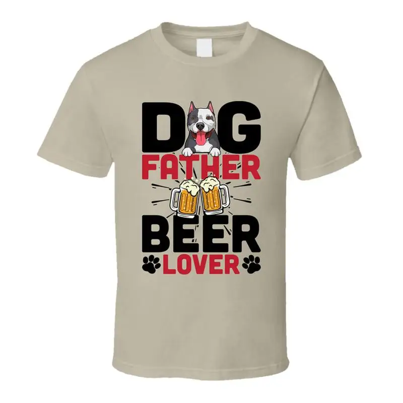 

Pitbull Cropped Beer Lover Dog Father's Day T Shirt