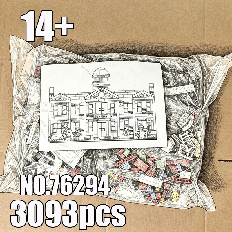 

2026 New 3093 Piece MOC Police Mansion House Model Blocks Compatible with Toy Model 76294 Birthday Gift for Children