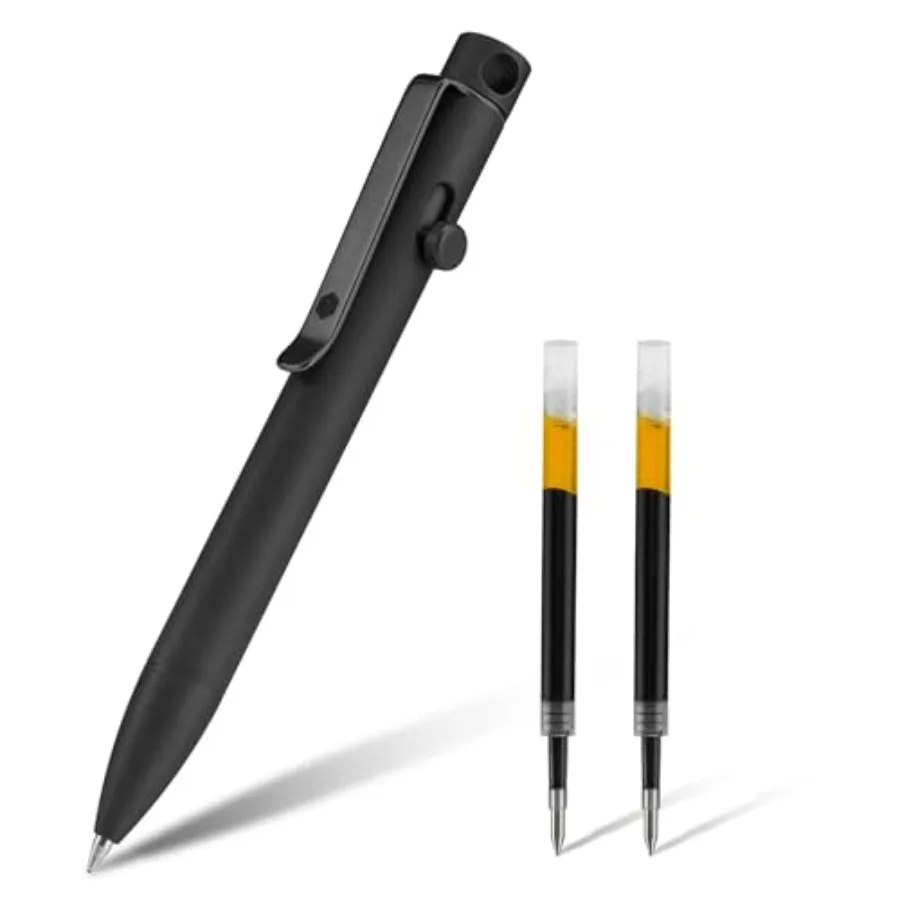 

Bolt Action EDC Pen with Clip Titanium Pocket Ballpoint Pen for Everyday Carry