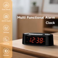 AM/FM Alarm Clock Radio with Dual Alarm Sleep Timer & Snooze Functions Orange LED Display 4-Level Dimming Option iTOMA CKS3301U