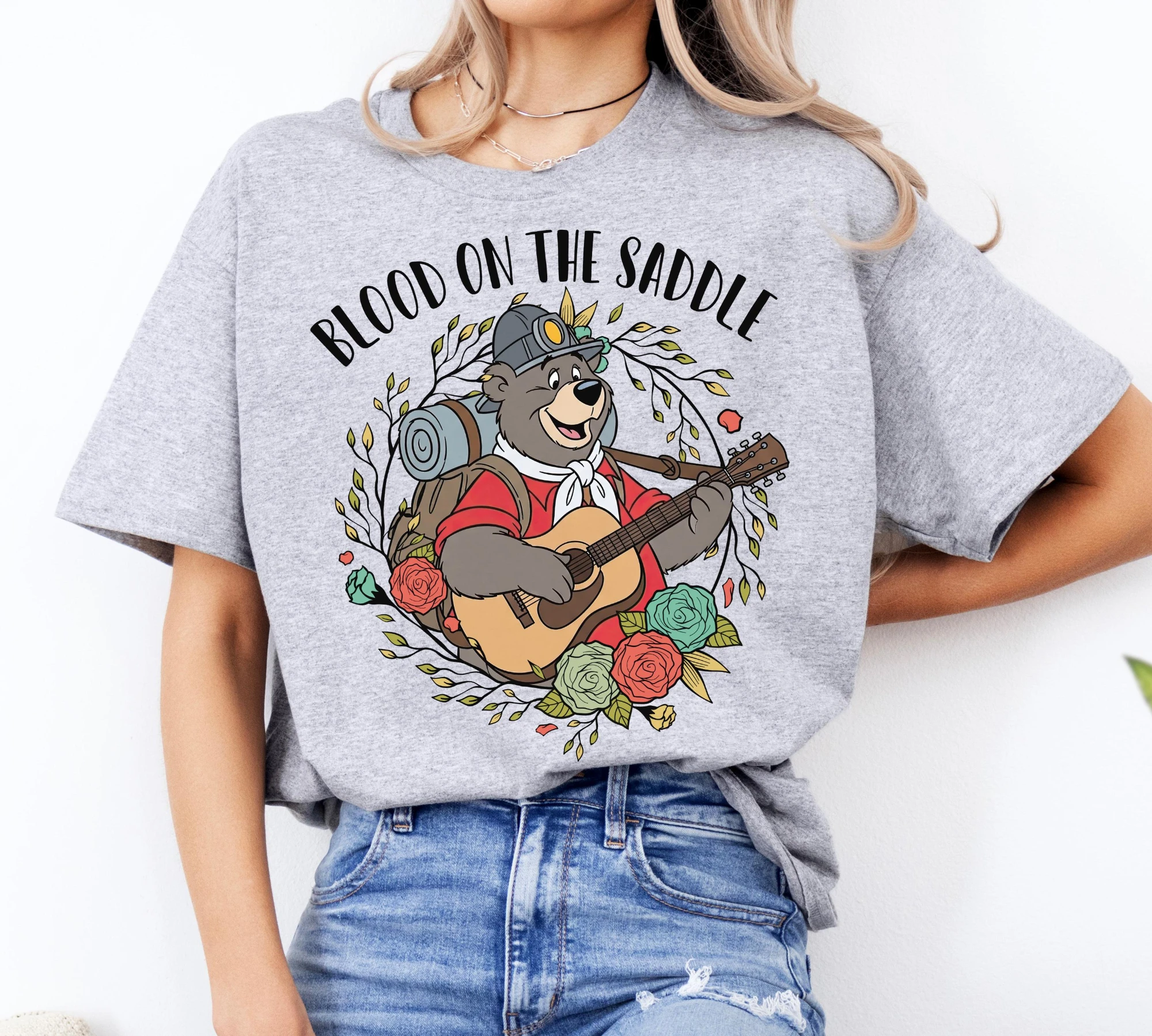 Chemise Jamboree ours pays Disney, chemise Big Al Blood sur la selle, chemise occidentale ours drôle du royaume magique, chemise Disneyland