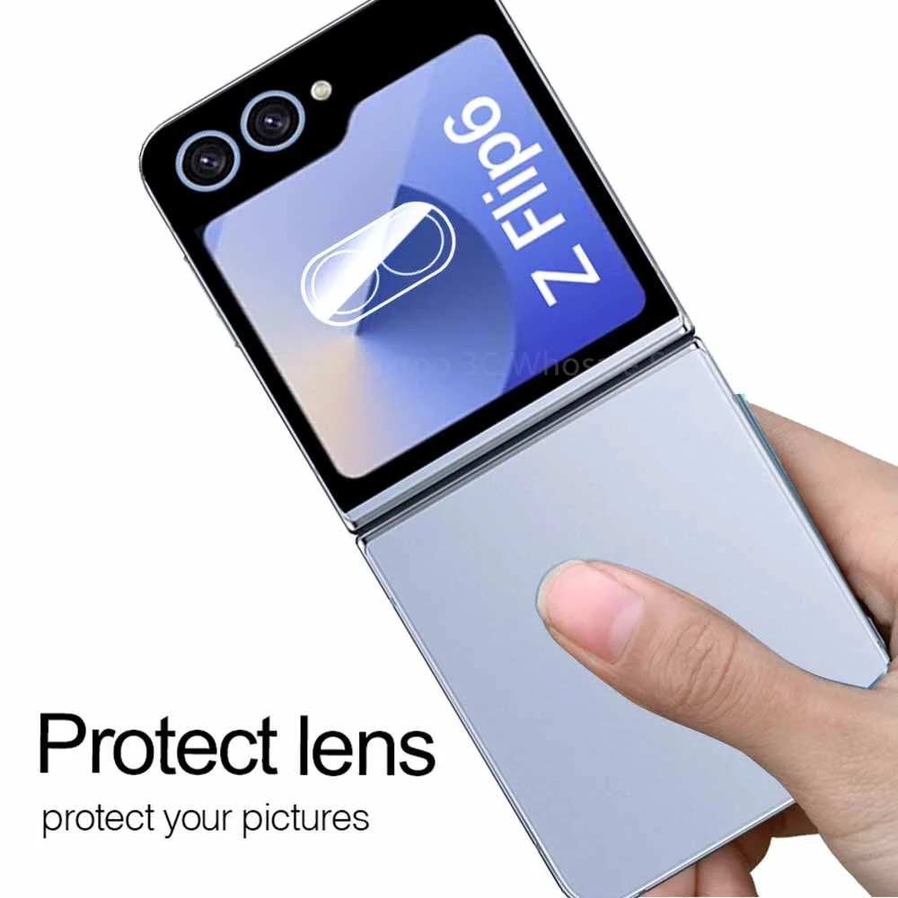 ตัวป้องกันกล้องสําหรับ Samsung Galaxy Z Flip 6 5 Flip6 คลุมทั้งหมด HD เลนส์กระจกนิรภัยสําหรับ Samsung ZFlip6 ภาพยนตร์