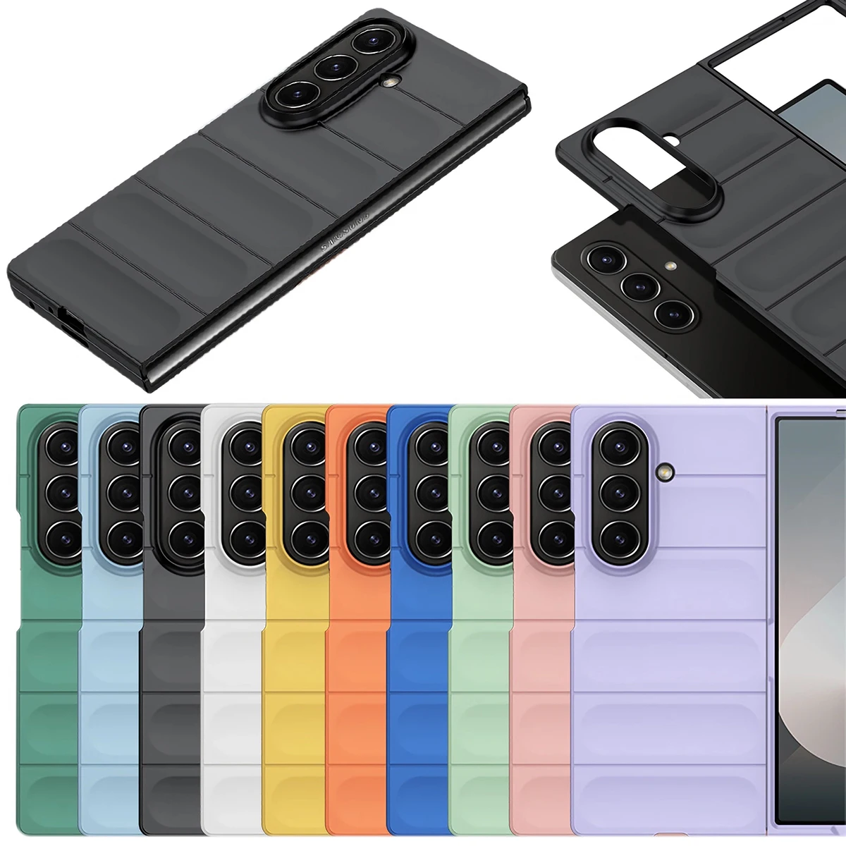 Candy Color Fingerprint Pattern Hard PC Back Cover Protective Phone Case for Samsung Galaxy Z Fold 8 Ultra Z Fold 7 Z Fold 6 Z Fold 5