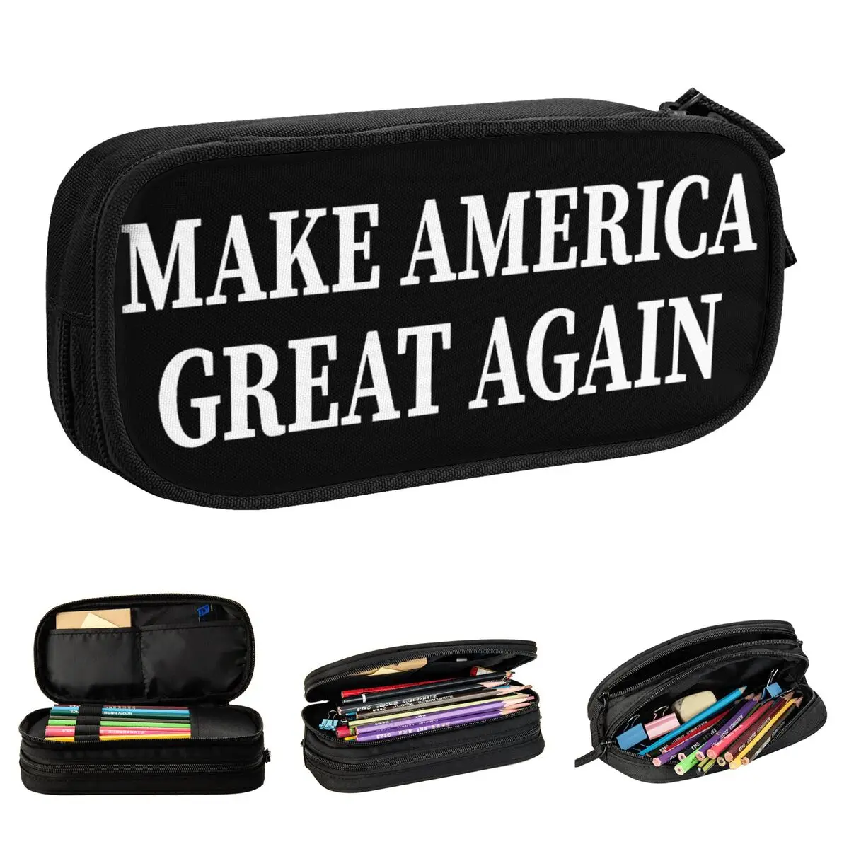 MAGA Make America Great Again Pencil Cases Fun Trump 2024 Pen Box Bag Girl Boy Big Capacity Office Gifts Pencil Pouch