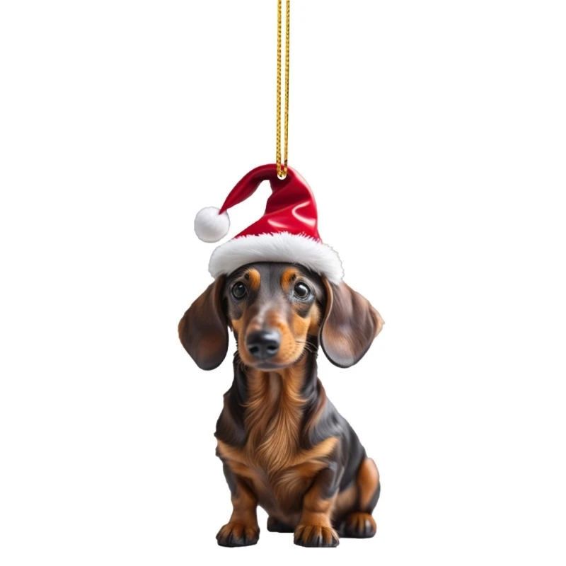 Funny Dog Christmas Tree Ornaments Christmas Stocking Hanging Pendant Dachshund Ornaments for Holiday Decoration Drop shipping