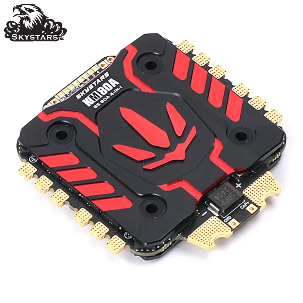 

Skystars KM80 F4 128K 80A 32Bit 4in1 3-6S Brushless ESC 30.5*30.5mm M3 DShot1200 For FPV Racing Drone