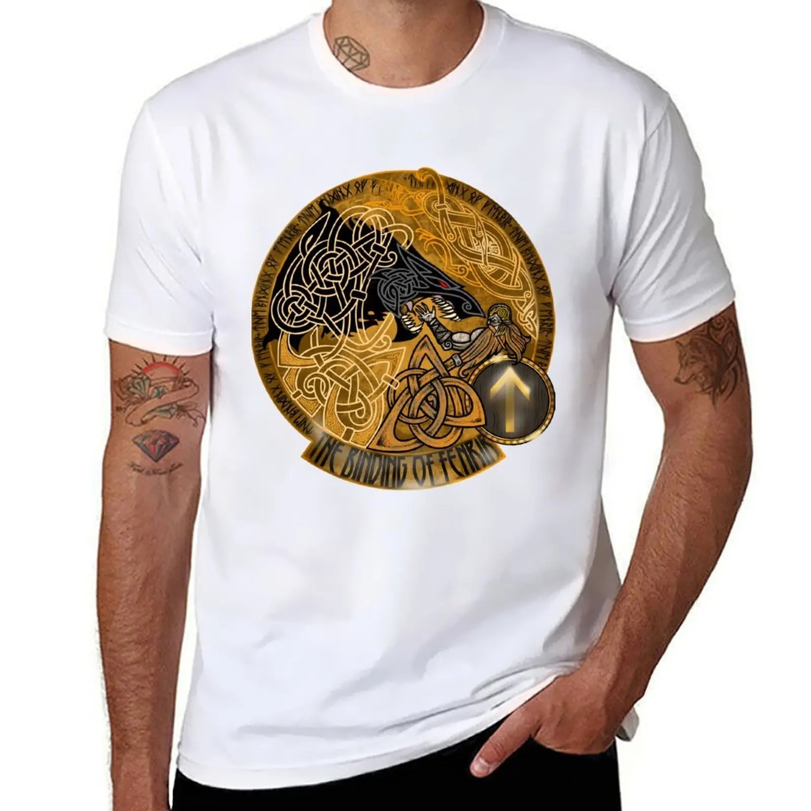 

The Binding of Fenrir T-Shirt cotton tshirt 100% man t shirt summer T-Shirt