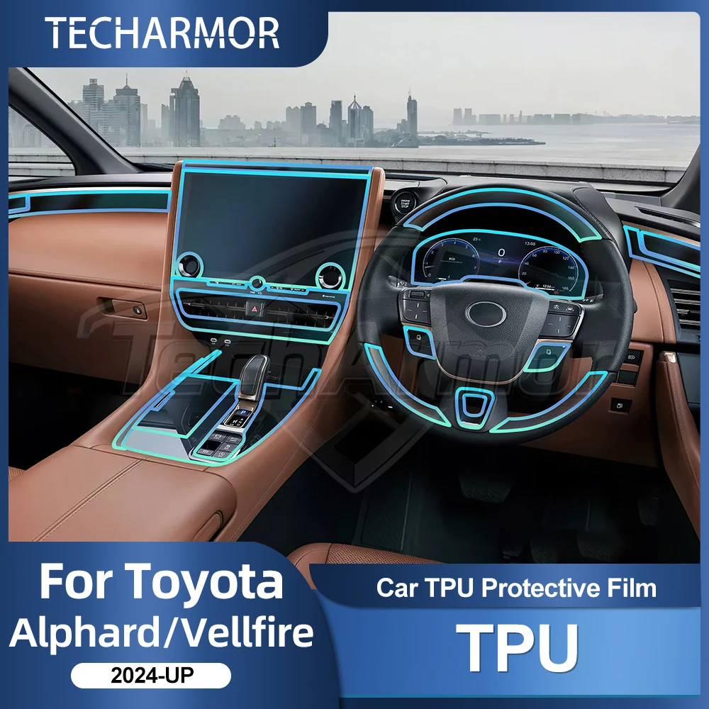 Auto-Innenraum TPU-Schutzfolie Kratzfeste Folie für Toyota Alphard 2024-2026 Schützende Transparente Reißfeste Aufkleber Zubehör