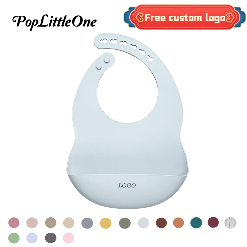 Customizable Logo Baby Adjustable Bib Children\'s Bib 0-3 Years Old Fashion Solid Color Leak-proof Bib Easy to clean Baby Shower