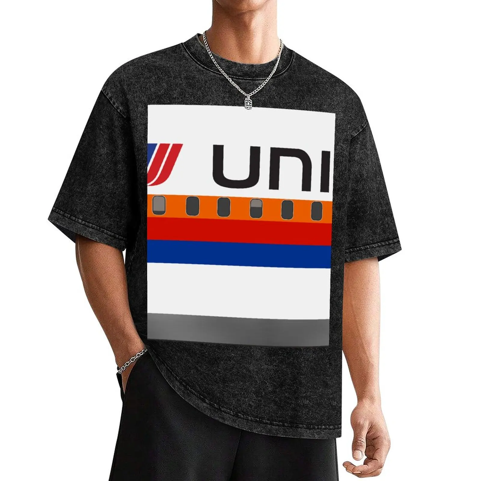 

Plane Tees - United Airlines (Saul Bass) T-Shirt customs anime clothes summer clothes t shirt men