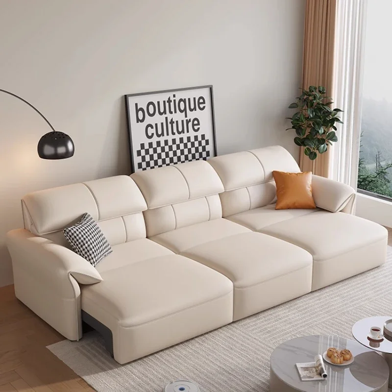 

Italian Designer Sofas Bed Luxury Genuine Leather Modern 3 Seater Sofa Bed Floor Minimalist Woonkamerbanken Home Furniture