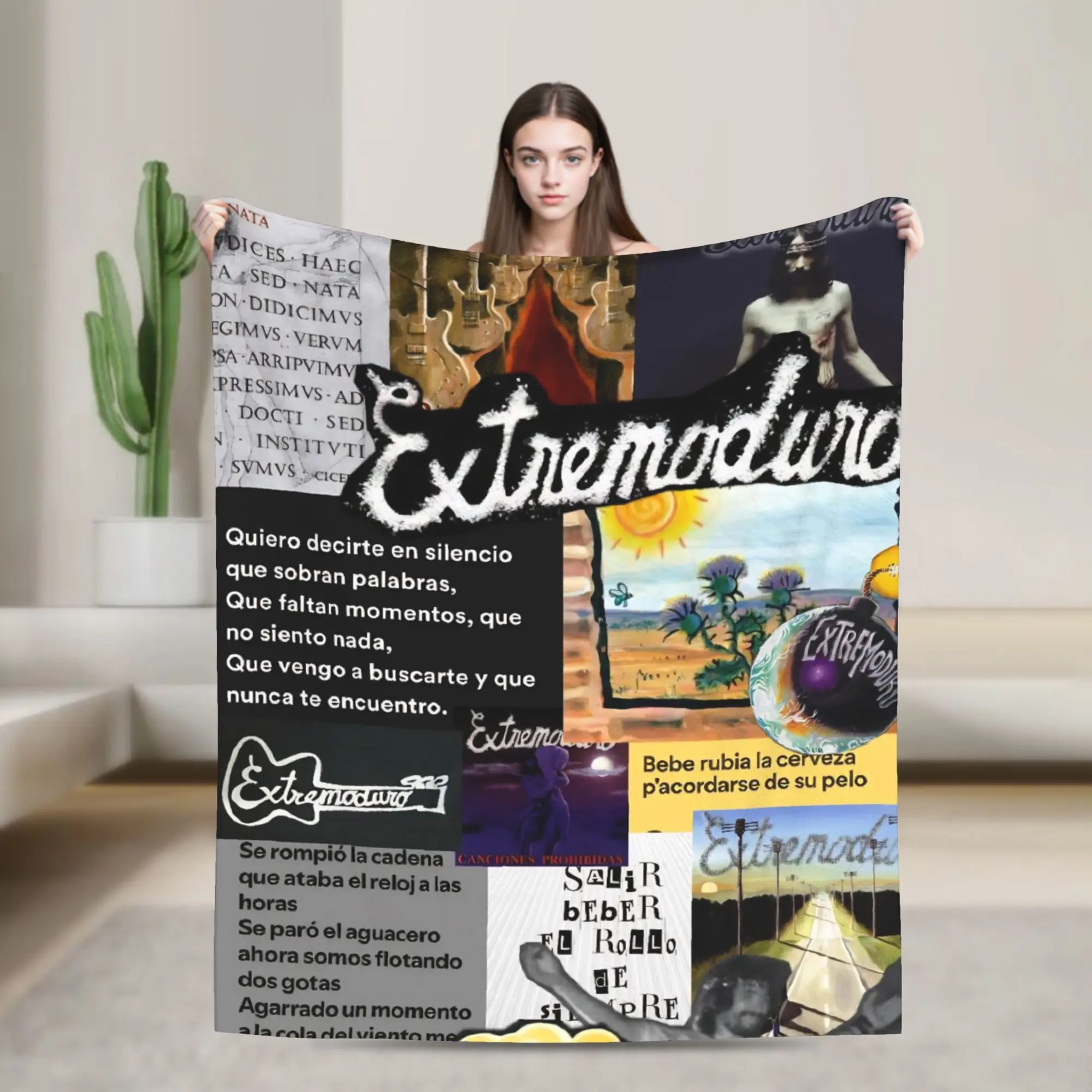 Super Soft Extremoduro Rock Band Tour Throw Blanket Premium Flannel Fleece Lightweight  Bed Blanket Cozy Blankets All Season Use