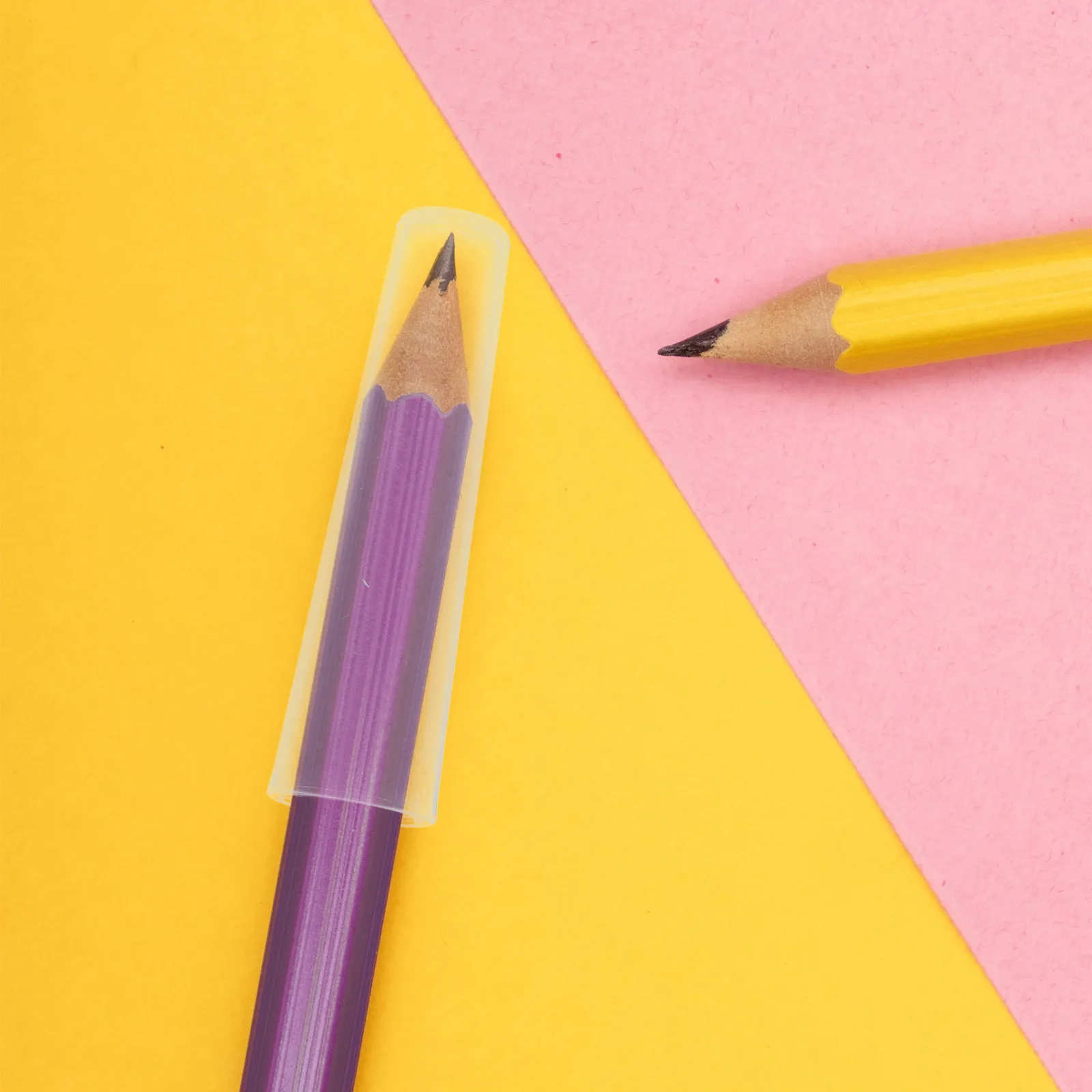 

50Pcs Transparent Pencil Caps Precision Protector Clear Plastic Extender for Short Pencils Comfortable Grip Drawing