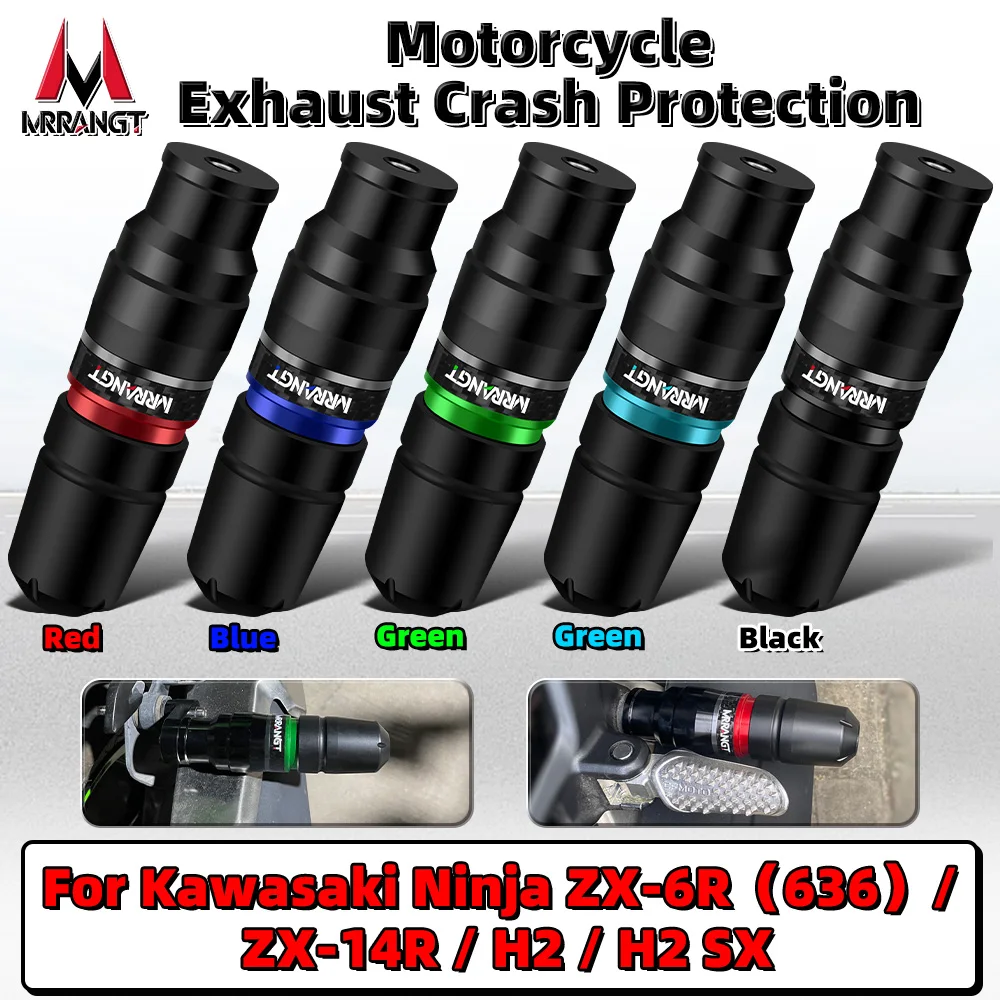 

MRRANGT CNC Aluminum Motorcycle Exhaust Crash Protection Slider Guard Fit for Kawasaki Ninja ZX-6R ZX-6R 636 ZX-14R H2 H2 SX