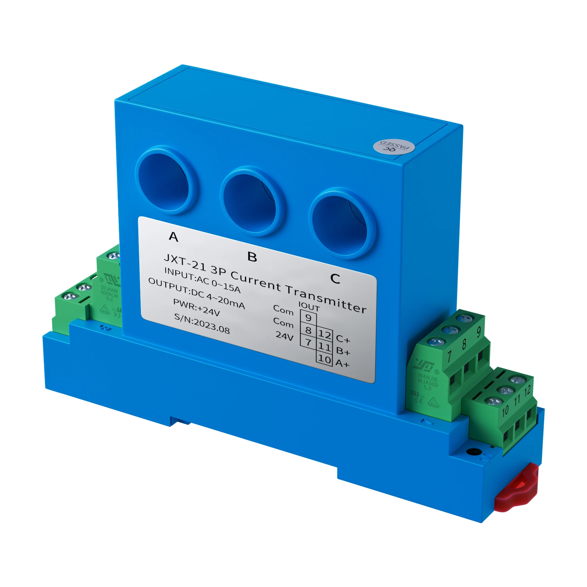 

3 Phase AC Current Transducer 4-20mA 0-10V 0-5V Current Sensor 0-5A 0-10A 0-15A 0-25A 0-30A 0-50A Hall Effect Current Converter