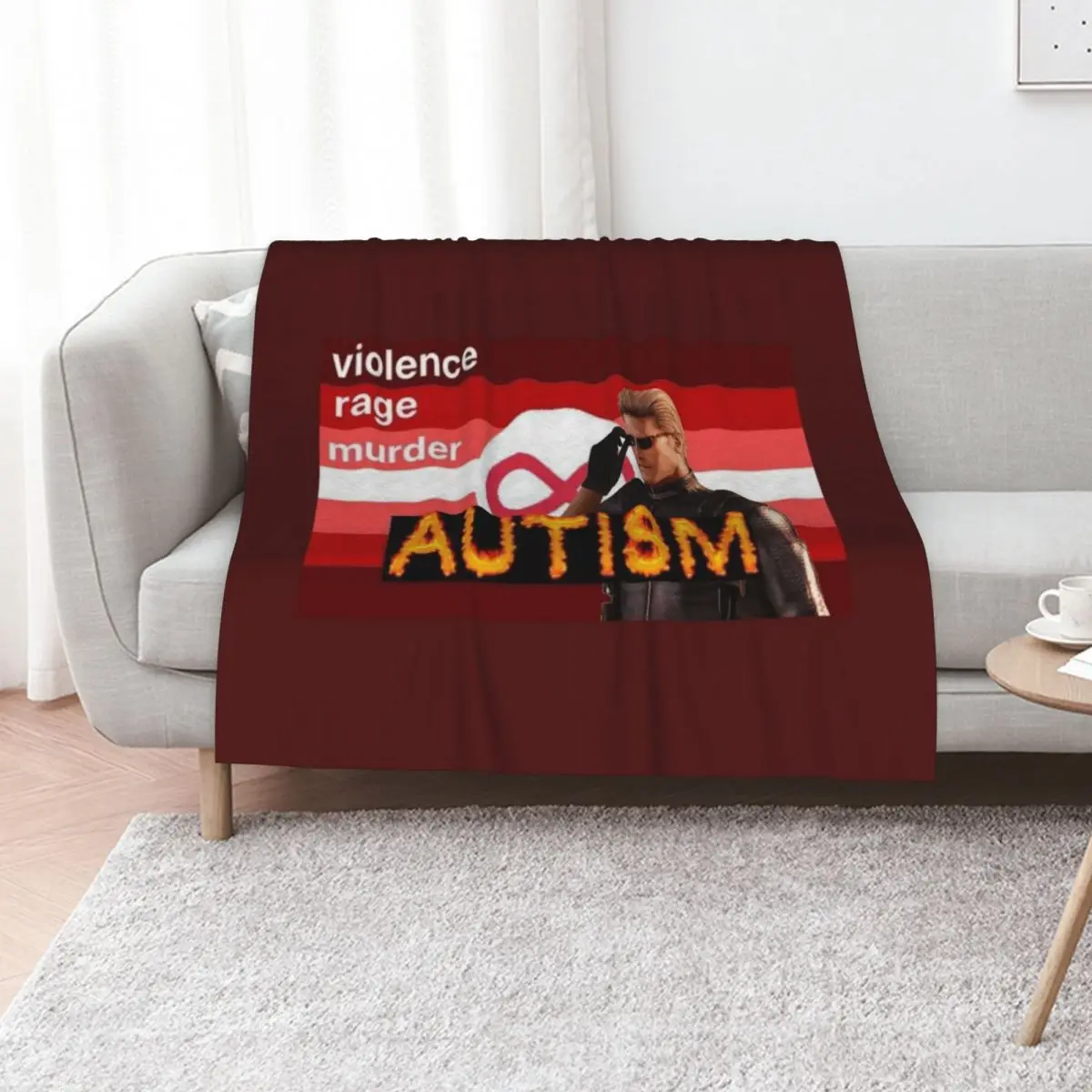 

evil autism pride flag wesker Throw Blanket Decorative Beds Blankets For Bed Polar Flannels Blankets