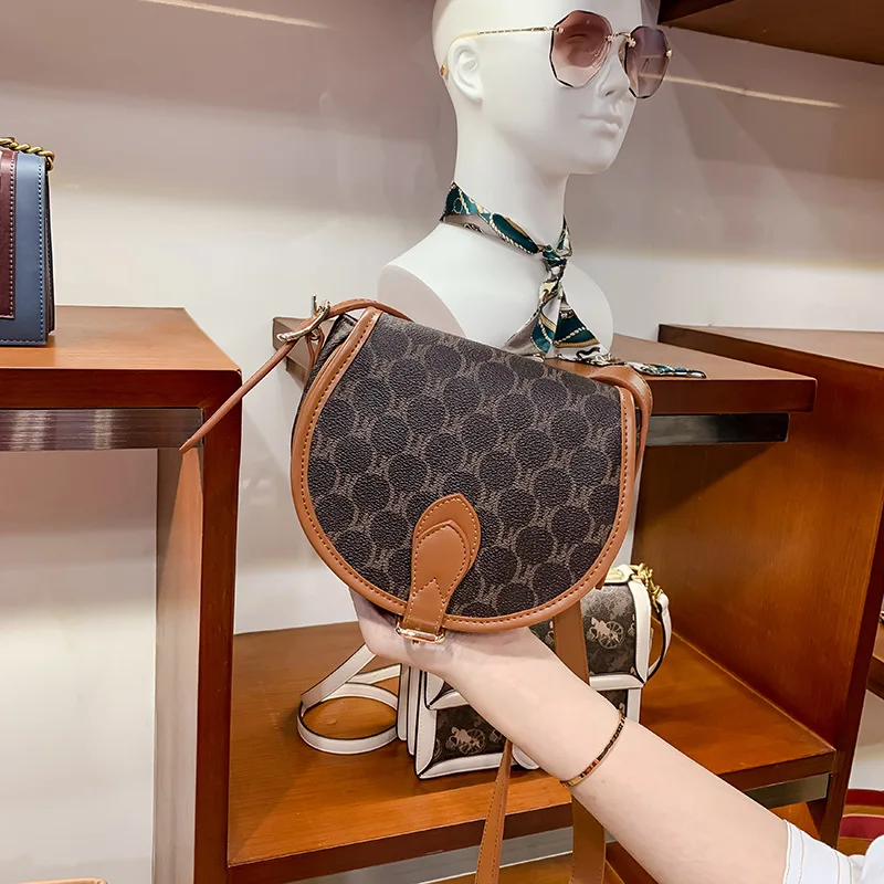 Famous Brand Designer PVC Leather Women Vintage Saddle Shoulder Bag Handbags Fashion Chain Crossbody Bag Ladies New Bag