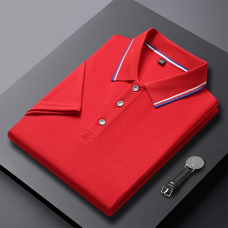 New Summer Men's and Women's Casual Collar T-shirt Breathable Short Sleeved Polo Shirt image 2