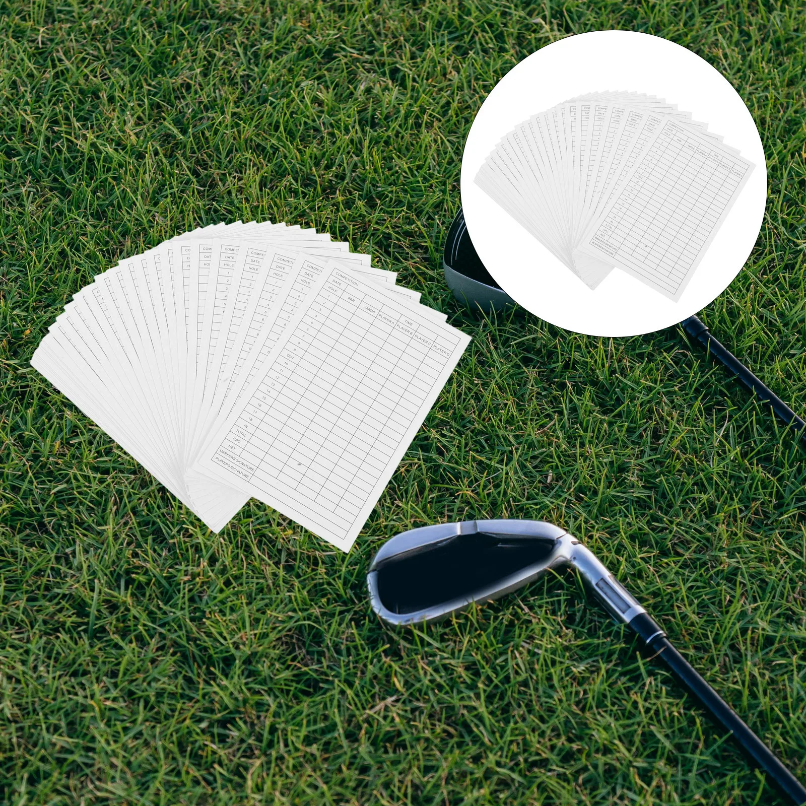 30Pcs Golf Scorecards Premium Coated Paper Smooth Writing Score Record Tool for Tournament Outdoor Game Tracking