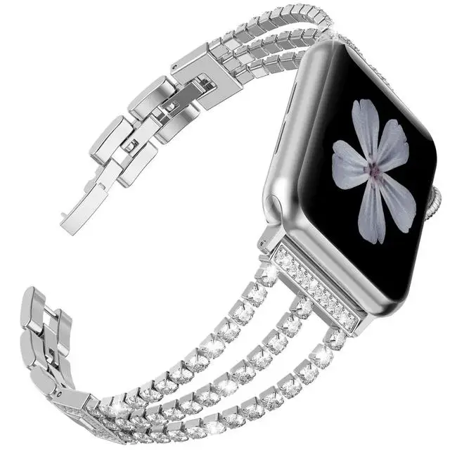 Shiny Diamond Strap For Apple Watch Band 10 9 8 7 46mm Metal Belt Women Jewelry Bracelet for iWatch Ultra 2 49mm 41/45mm 44/40mm