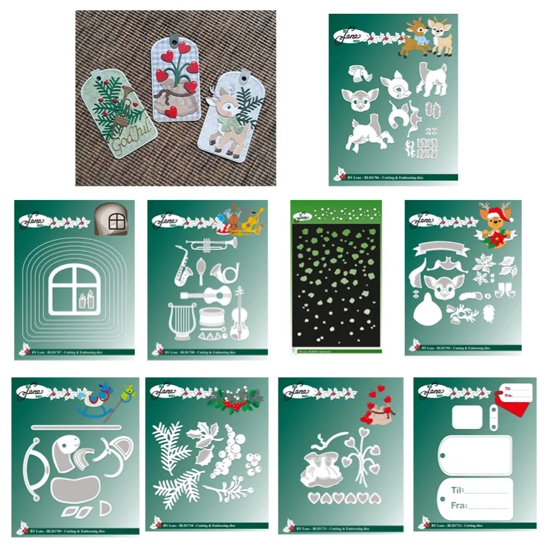 Herzen Pferd Trommel Musik Weihnachten Fuchs Metall Schneiden Stirbt Silikon Briefmarken Scrapbooking Schablone Fotoalbum Karte DIY Papier Embossi