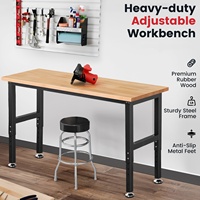 60 Inch  Workbench Table Work Table 5Ft Work Bench for Woodworking Shop Home Office Using Garage Heavy Duty Rubberwood