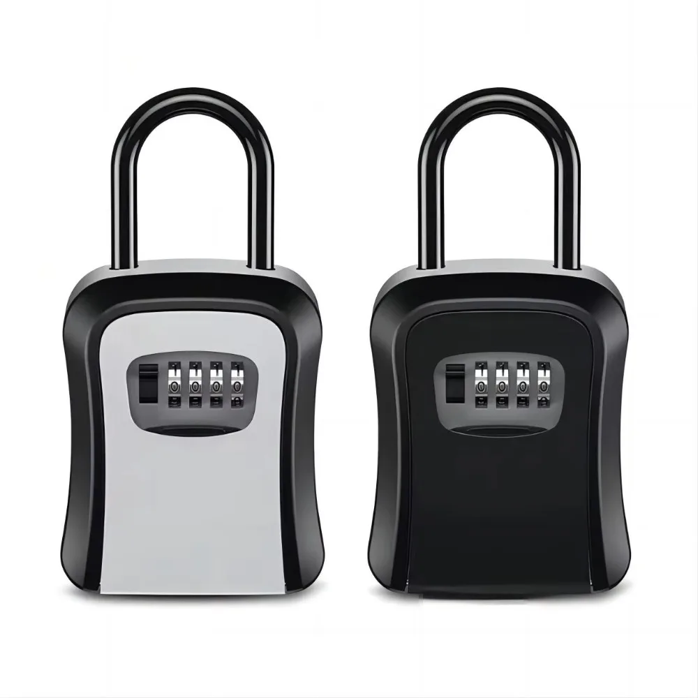 New Steel Wire Key Storage Case 4 Digit Code Waterproof Key Organizer Box Hanging Design Outdoor Key Boxes Outdoor Use