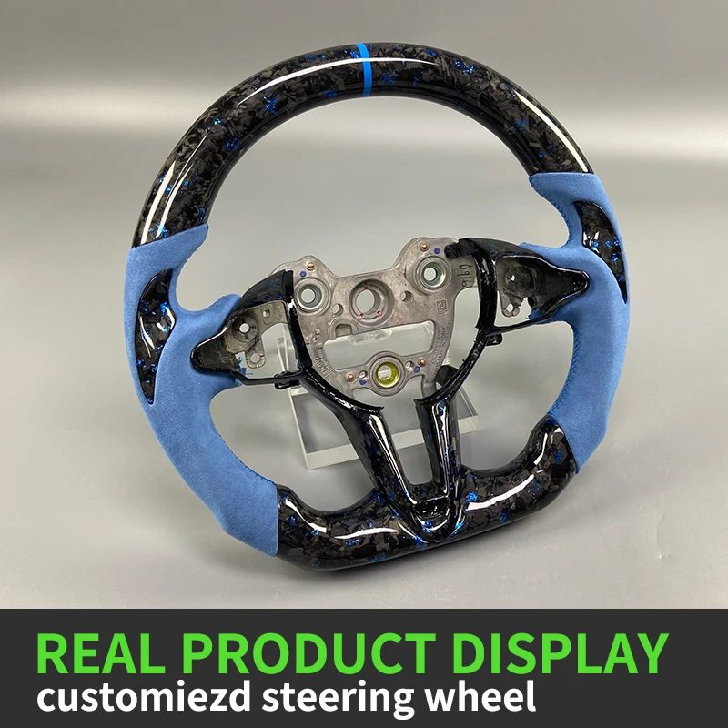 Volant personnalisé adapté pour Hyundai Elantra N Veloster N 2022 – 2025, volant de voiture Led en Fiber de carbone véritable