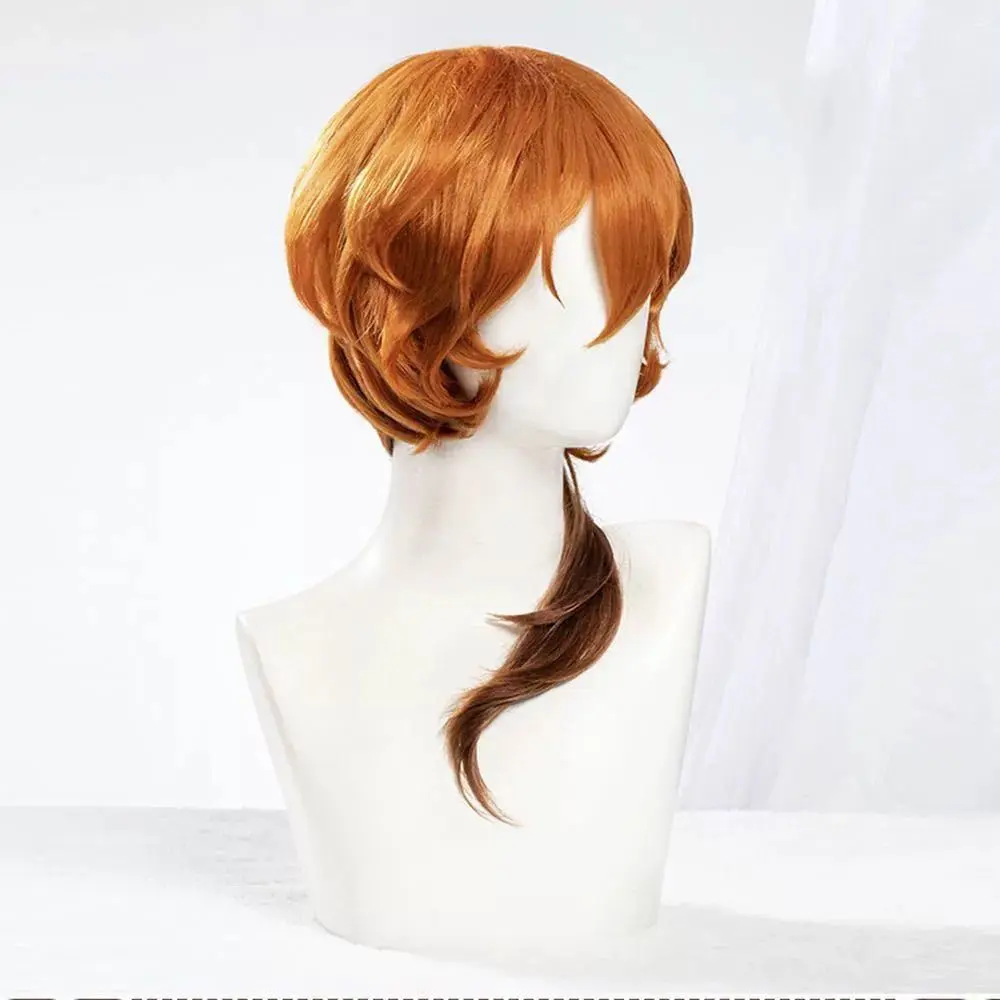 Chuya Nakahara Cosplay-Perücke mit hitzebeständiger Faser |   Präziser Seitenteil und realistisches grau-grünes Ombre für Bungo Stray Dogs