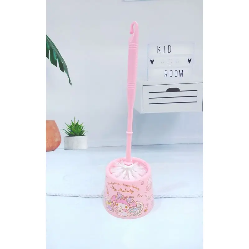 Hello Kitty Toilet Brush Bathroom Cleaning Tool Cute Cartoon Toilet Bowl Brush Set Long Handle Scrubber Wall Mounted Home WC Cle view 5