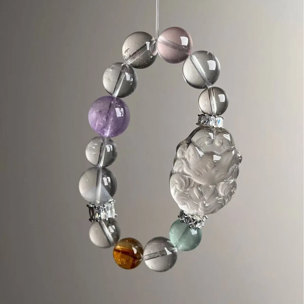 

Natural Amethyst Bracelet, Amethyst Nine-tailed Fox Princess Bracelet, Original Fashion Jewelry