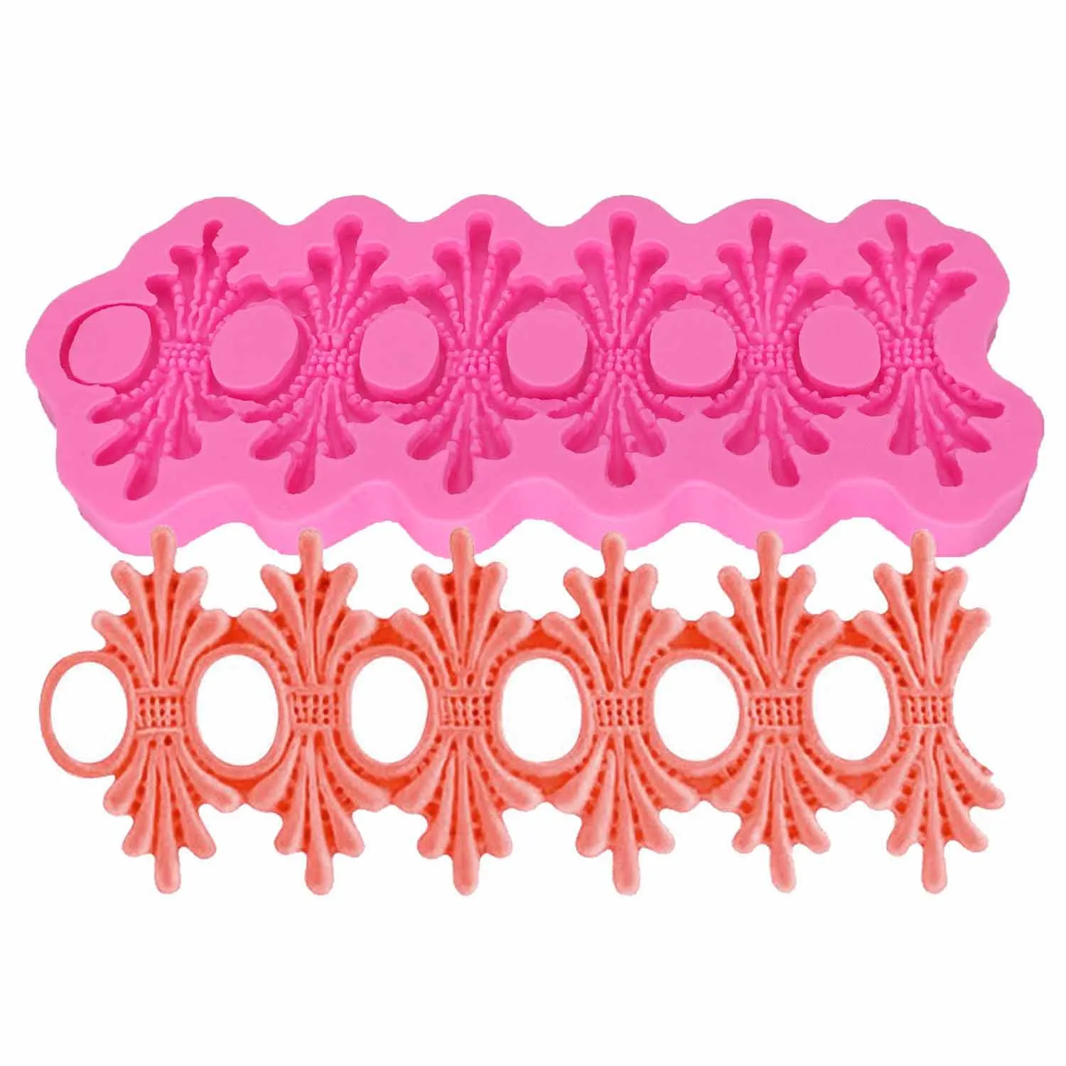 

Long strip Silicone Fabric bow Tie Mold Fondant Mat Lace Baking Polymer Clay Gumpaste Mould for Cake Edge