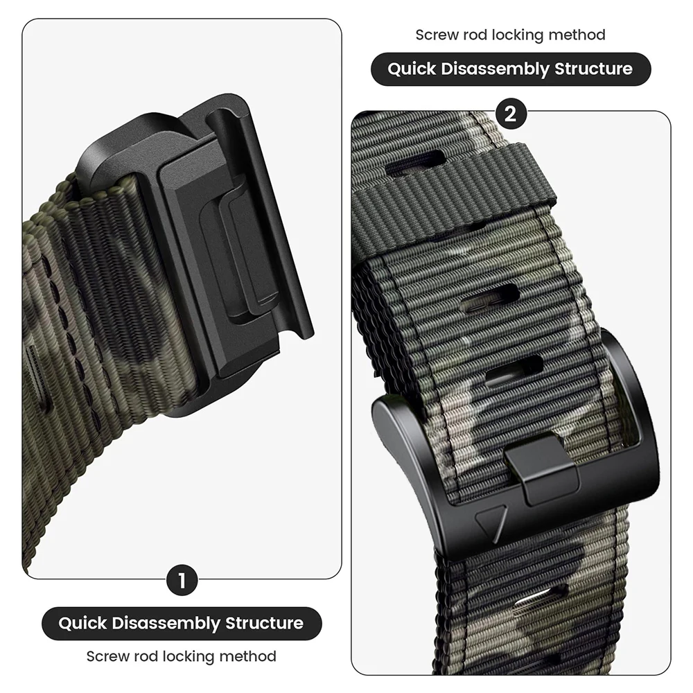 QuickFit 22mm 26mm Nylon Braided Strap For Garmin Fenix 7 7X 6X Pro/TACTIX DELTA/Fenix6 5Plus 5XPlus Watchband