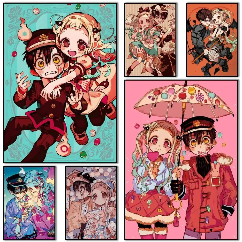 Anime Toilet-bound Hanako-kun Merch Poster Self-adhesive Art Waterproof Paper Sticker Coffee House Bar Room Wall Decor