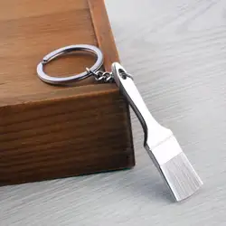 Metal Brush Tool Keychain Fashion Zinc Alloy Key Ring Man Car Key Chains Keyring Paint Brush Pendant Gift