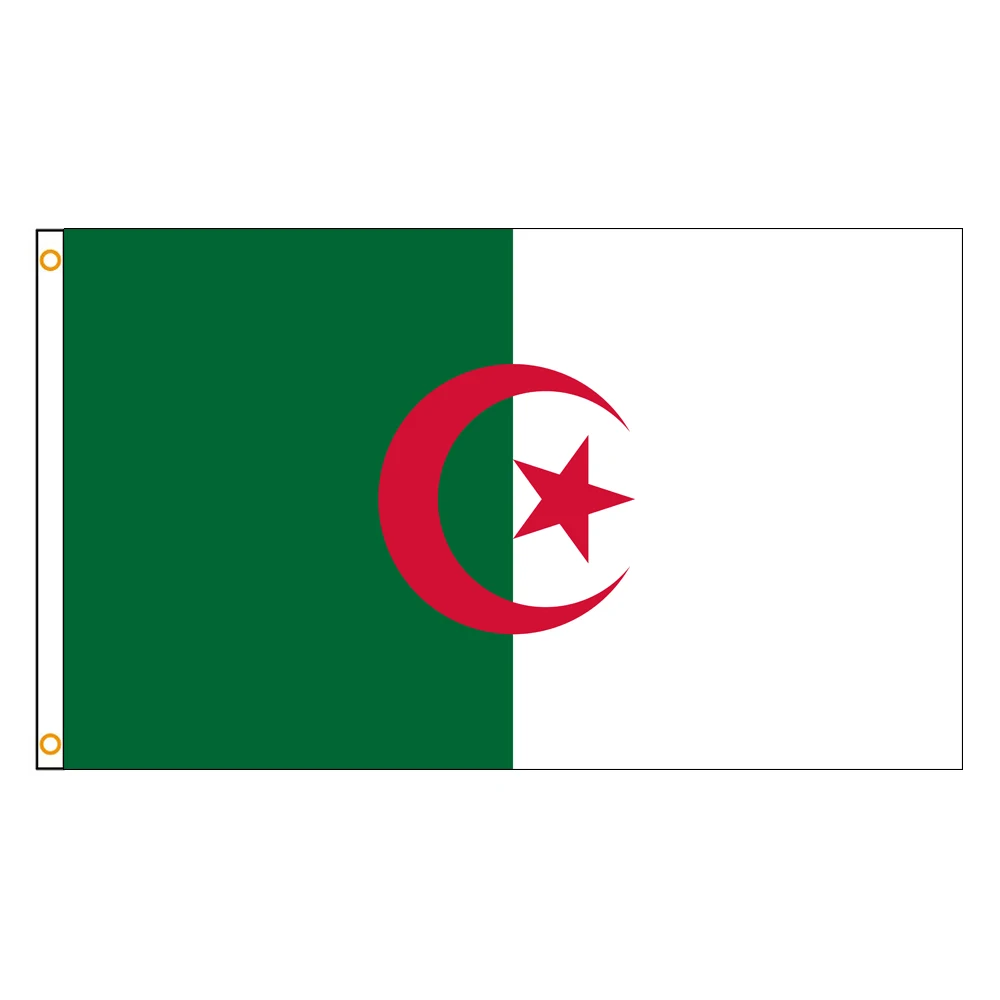 2×3FT Algeria Emblem Flag Polyester Printed Banner Tapestry For Decor