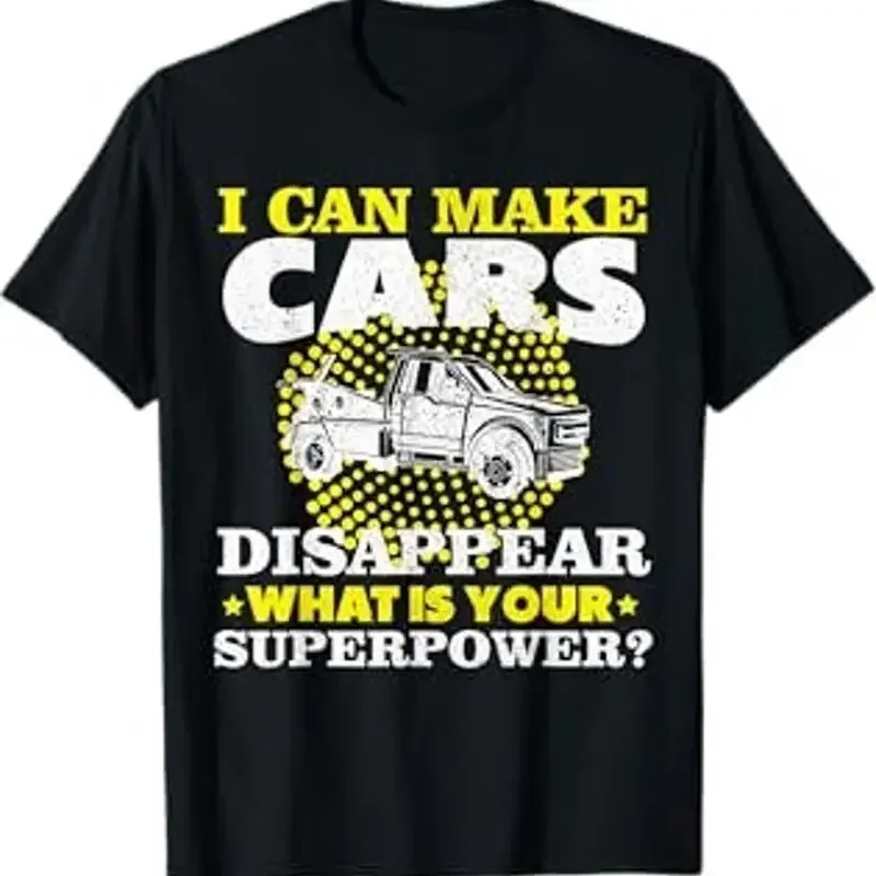 Tow Truck Driver Breakdown Lorry Thin Yellow Line Trucker T Shirt