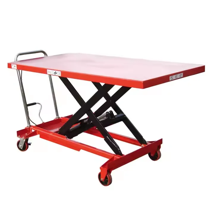 

Hand Manual Type Mobile Lift Table 500KG With Big Desktop Size 1600*810MM Transporting Forklift Portable