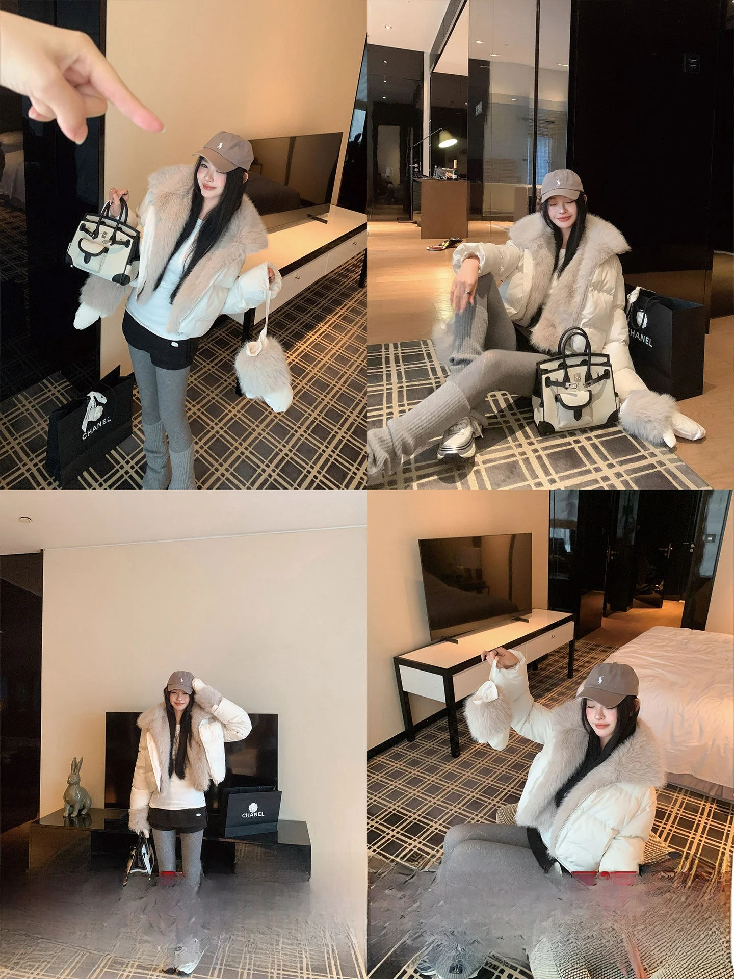 

Утепленные зимние перчатки-митенки для женщин с модным меховым воротником, на молнии, хлопковые, для холодной погоды