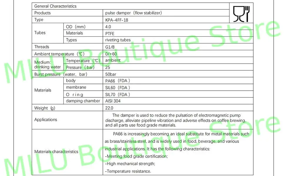 ماكينة القهوة الأوتوماتيكية بالكامل، صمام تثبيت الضغط، ملحقات مثبط النبض مناسبة للدكتور كريم جورا