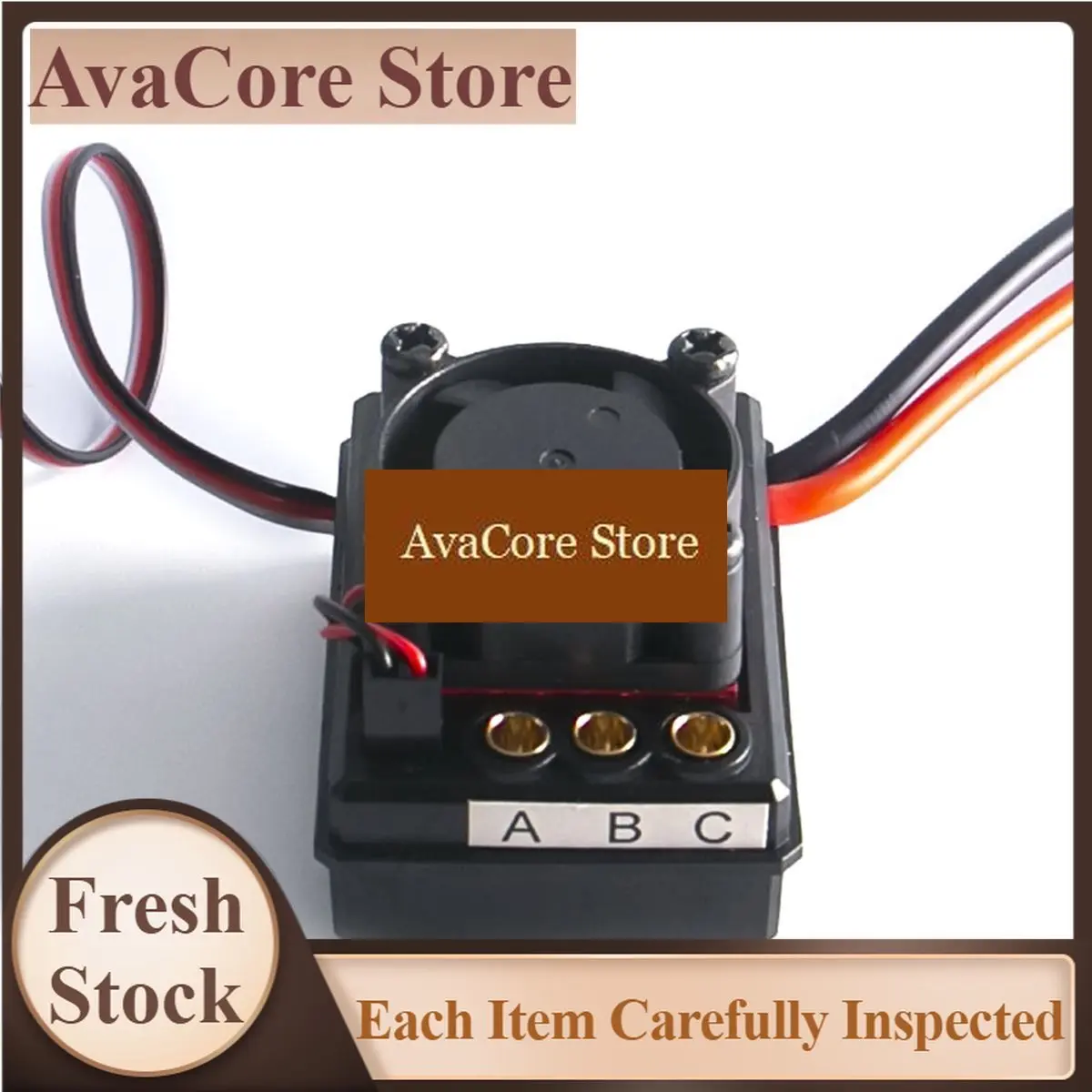 AvaCorePromotion 45A Brushless ESC, Brushless ESC with Fan, Suitable for 1:18/1:16/1:14/1:12 or Off-Road Vehicles.