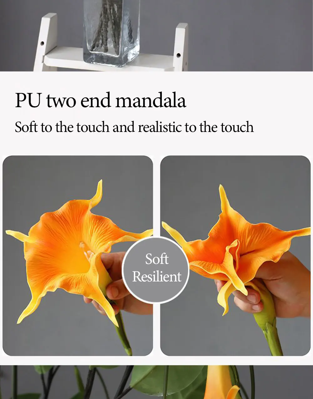 Hochwertige künstliche Blumen aus PU mit echtem Touch-Design – Wandbehang für Hochzeitsfeiern | Blumendekoration für Zuhause, Wohnzimmer, Garten – Detail 5
